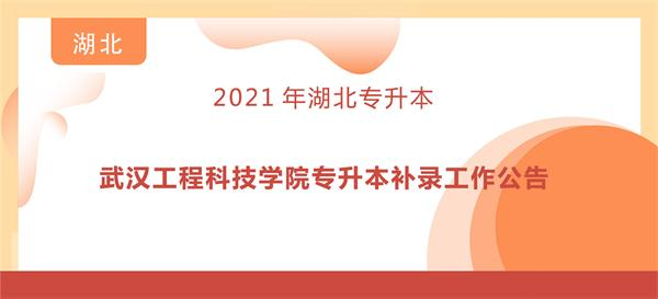 2021年武汉工程科技学院专升本补录工作公告